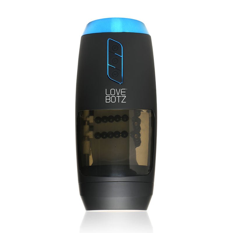 Back view of the LoveBotz The Milker Slider 18X stroking male masturbator, showing full design from behind, on a clean white background | Flirty Bay adult store Perth